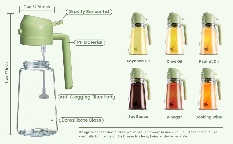 2 in 1 Oil Sprayer cum Dispenser