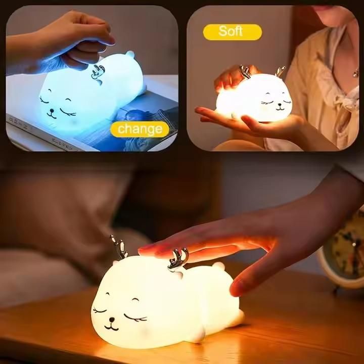 DreamGlow Baby Night Light – Portable Touch-Control Nursery Light with Soft Silicone Shade